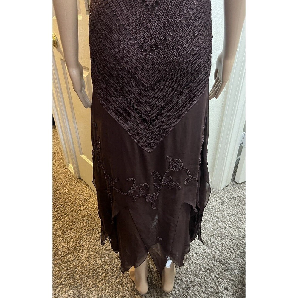 Kroshetta Papillon Womens Beaded Crochet Gown Large Hand Made Embroidered‎ - Picture 15 of 16